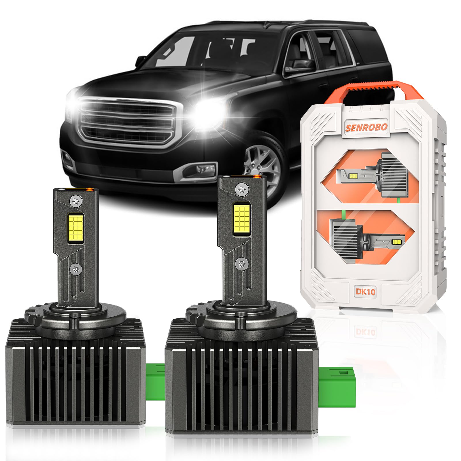 SENROBO front packaging showing D3S bulbs and model fitment benefits