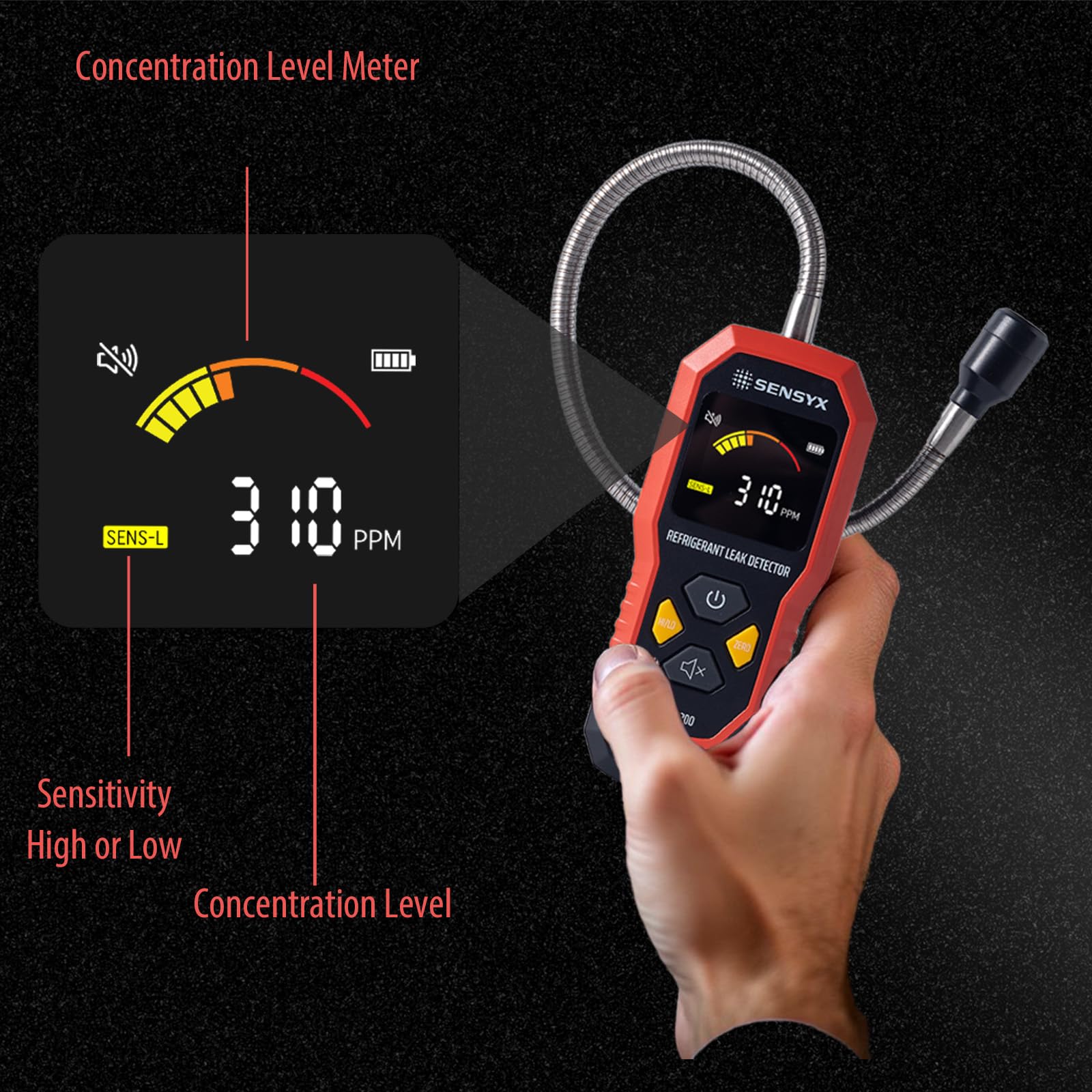 SENSYX held in hand to show scale and ergonomic grip for comfortable use