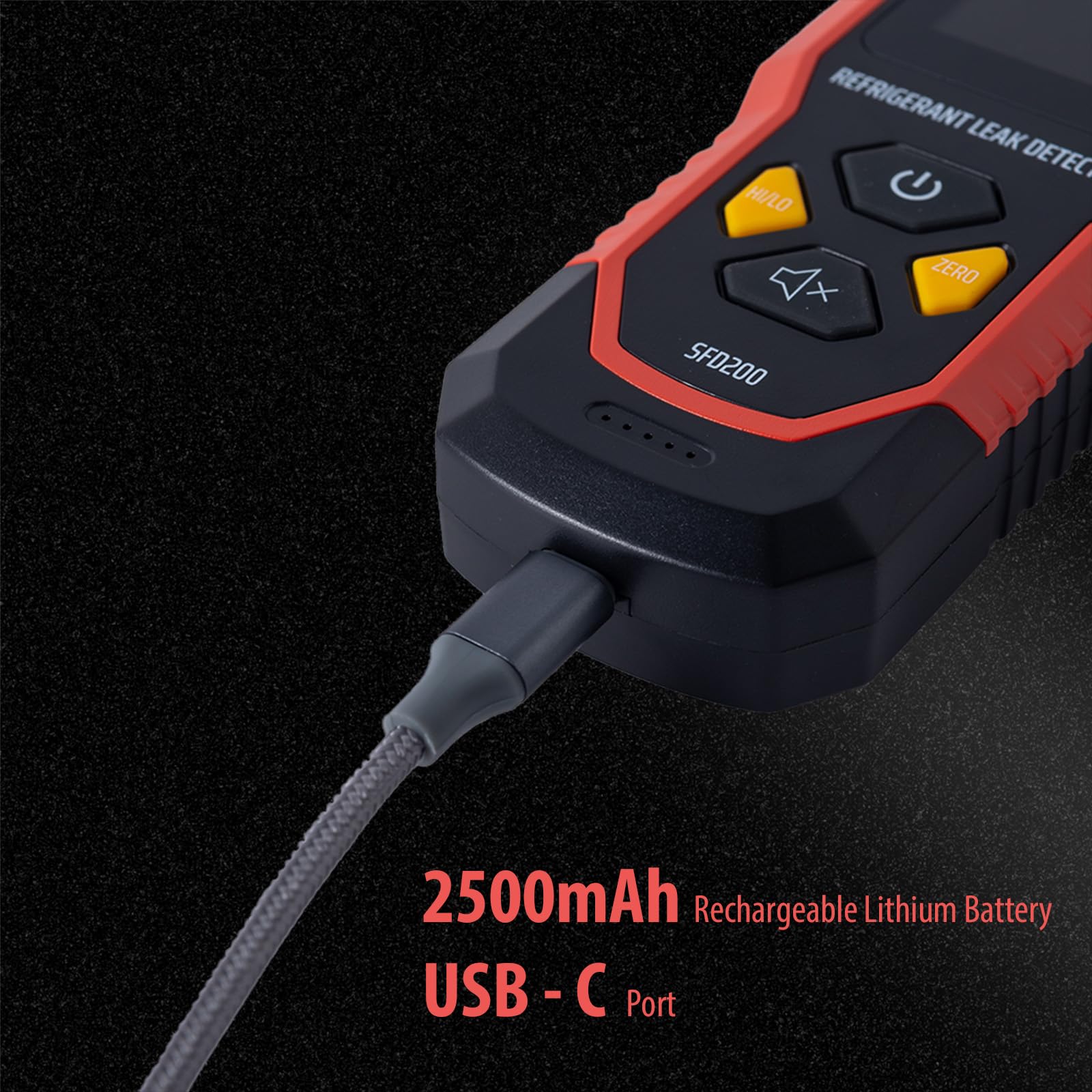 SENSYX color LCD showing live ppm and bar graph for accurate pinpointing