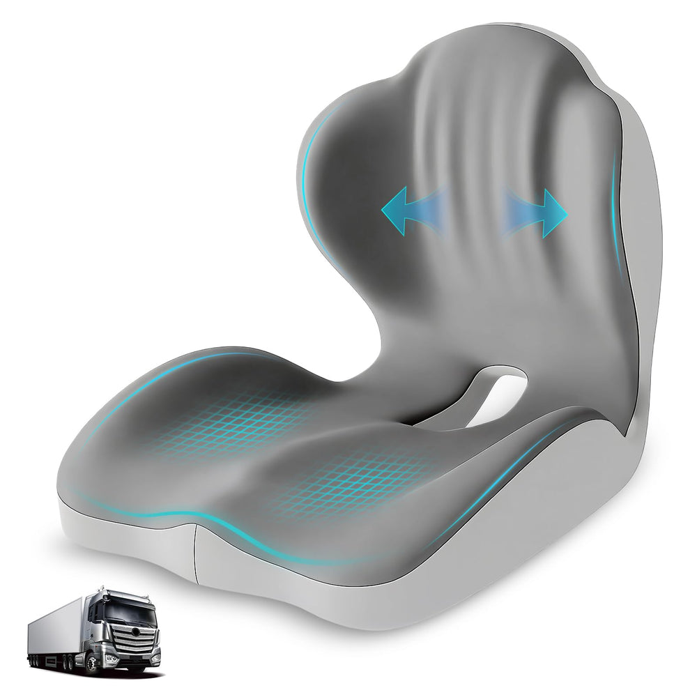 Serdyes front view of cushion showing L-shaped profile and universal fit benefit