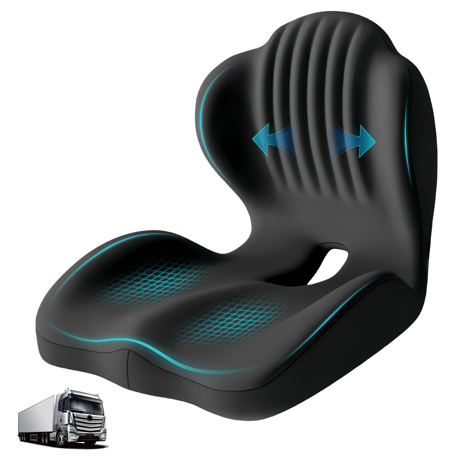 Serdyes front view showing full cushion and ergonomic shape for better posture