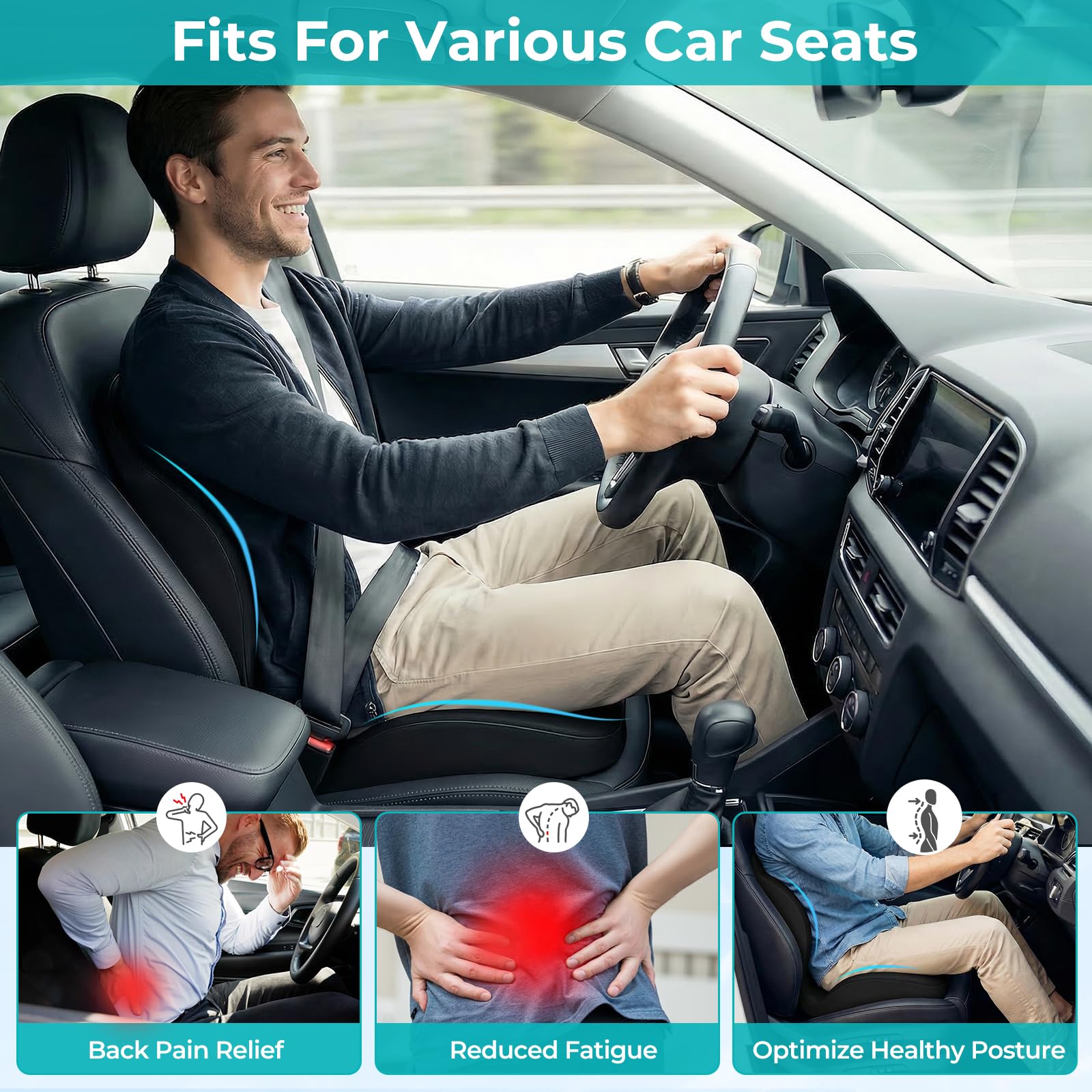 Serdyes non-slip rubber bottom texture keeping the cushion securely in place