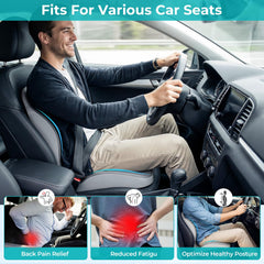 Serdyes cushion installed in car seat improving posture and visibility
