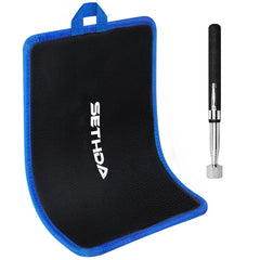 SETHDA front view of magnetic tool mat showing full coverage and organized hardware