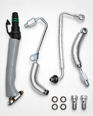 SevnYoko kit front view showing all included turbo oil and coolant lines for quick fit