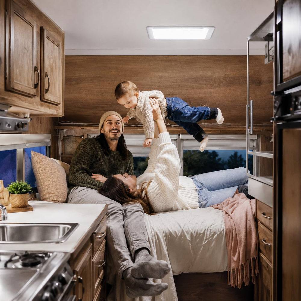 SFNN used under cabinets for focused task lighting in RV galley