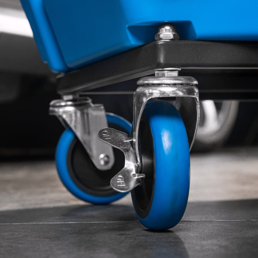 SGCB stool in garage next to car improving workflow and comfort