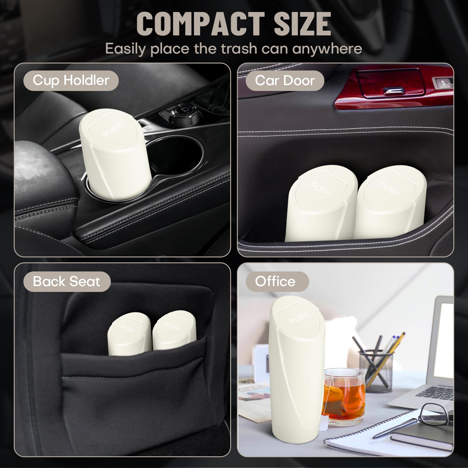 SGLRT bin seated in car cup holder demonstrating secure fit and convenience