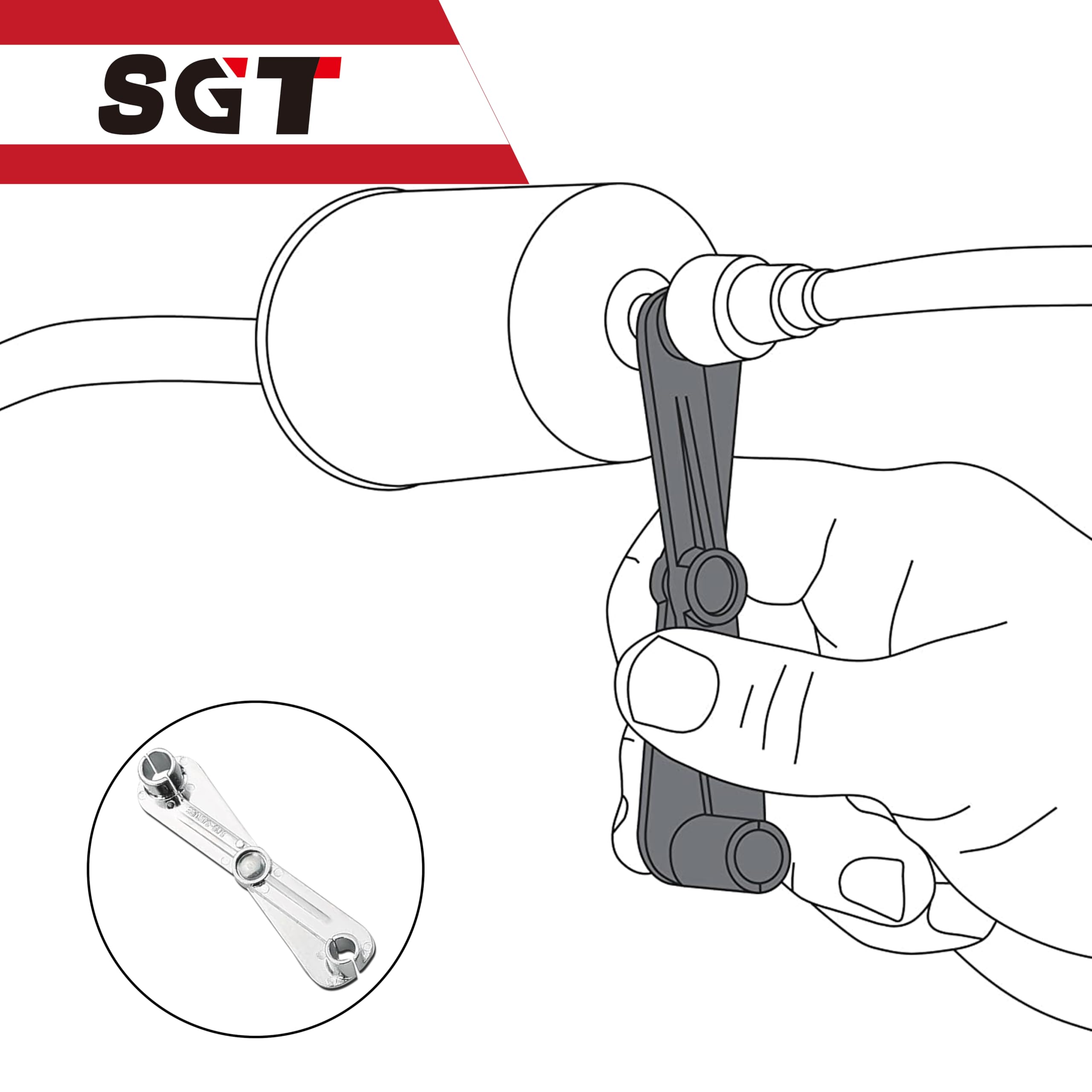 SGT SUPER GARAGE TOOLS case held by hands showing compact, jobsite-ready size