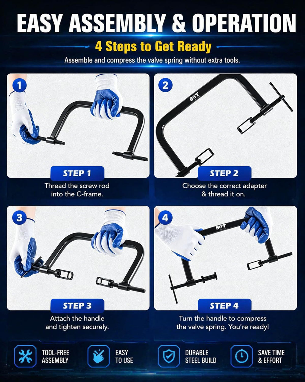 SGT SUPER GARAGE TOOLS straight valve stem seal plier detail enabling precise seal removal