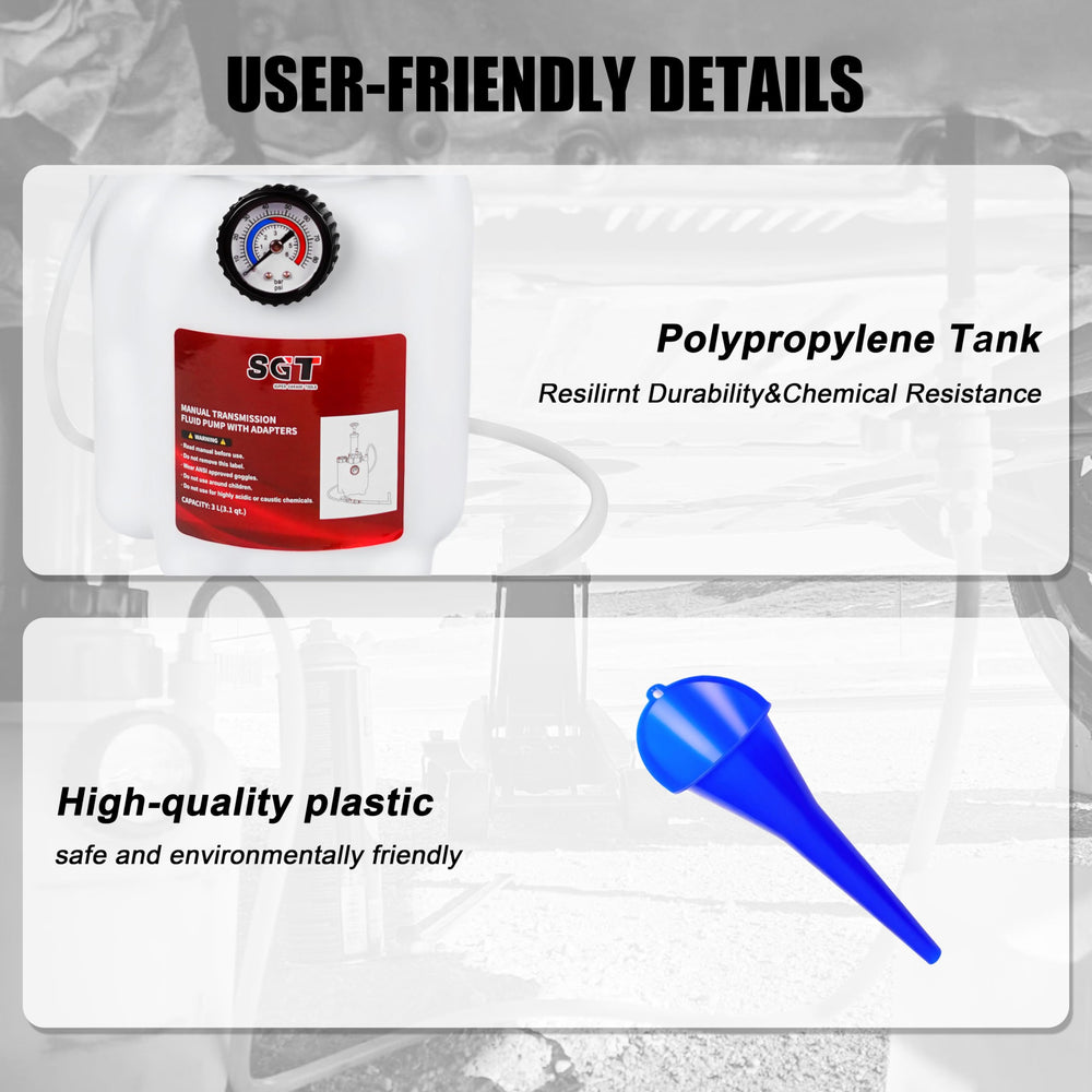 SGT SUPER GARAGE TOOLS compact pump held in hand showing portable size and workshop convenience benefit