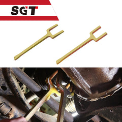 SGT SUPER GARAGE TOOLS wedge fork close-up showing tapered edge for secure leverage