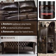 SHABEIBEI applying balm to sofa seat demonstrating easy DIY restoration