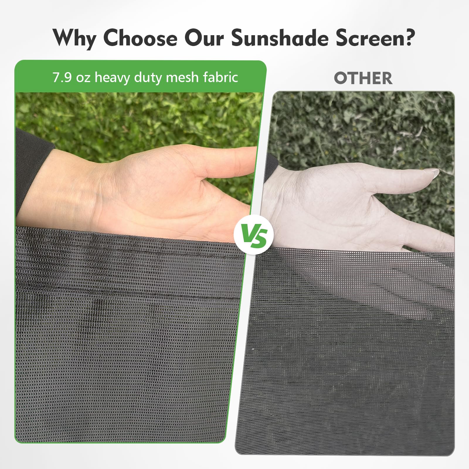 SHADEPLUS close-up mesh texture showing dense weave and UV protection