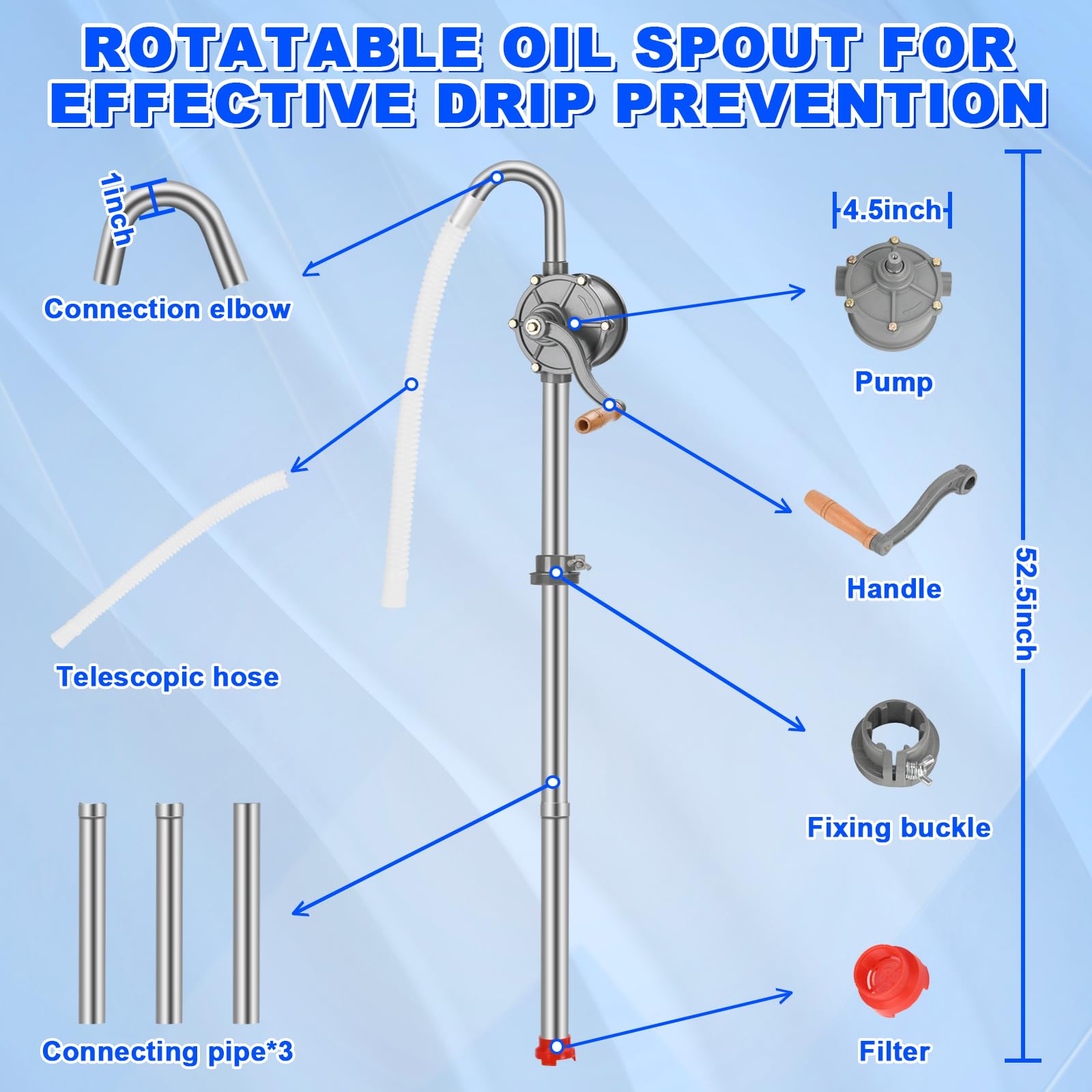 shdzzdzswy wooden handle and pivot giving ergonomic grip and controlled pumping