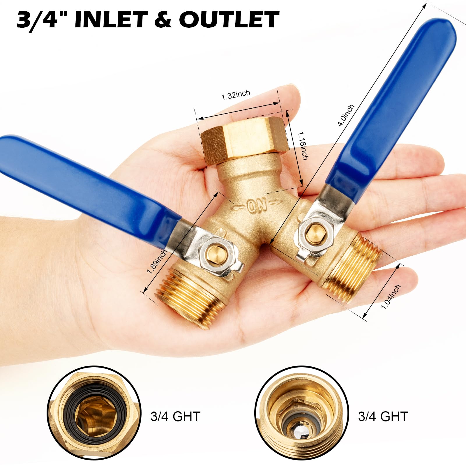 SheeChung long stainless handle closeup for easier valve control and leverage
