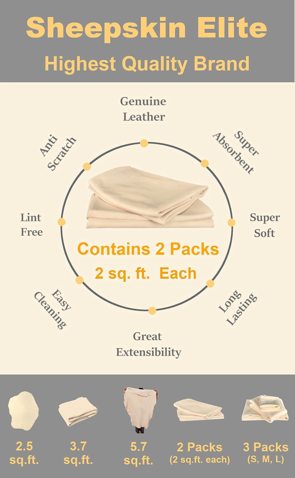 SHEEPSKIN ELITE close-up leather grain highlighting natural softness and durability