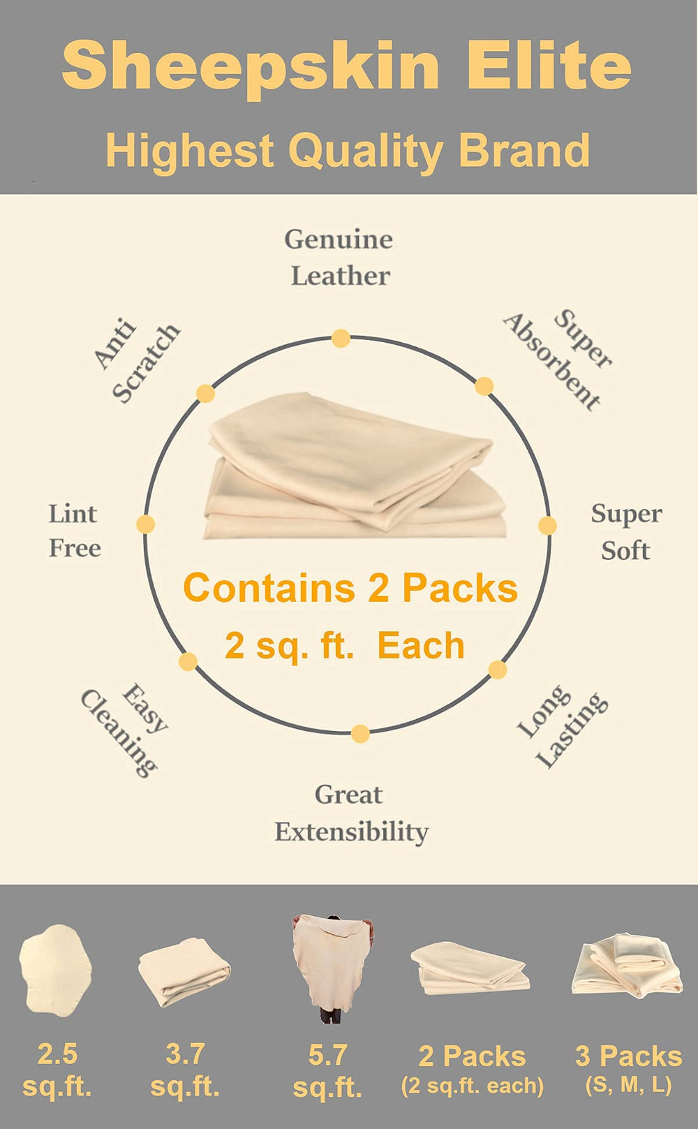 SHEEPSKIN ELITE close-up leather grain highlighting natural softness and durability