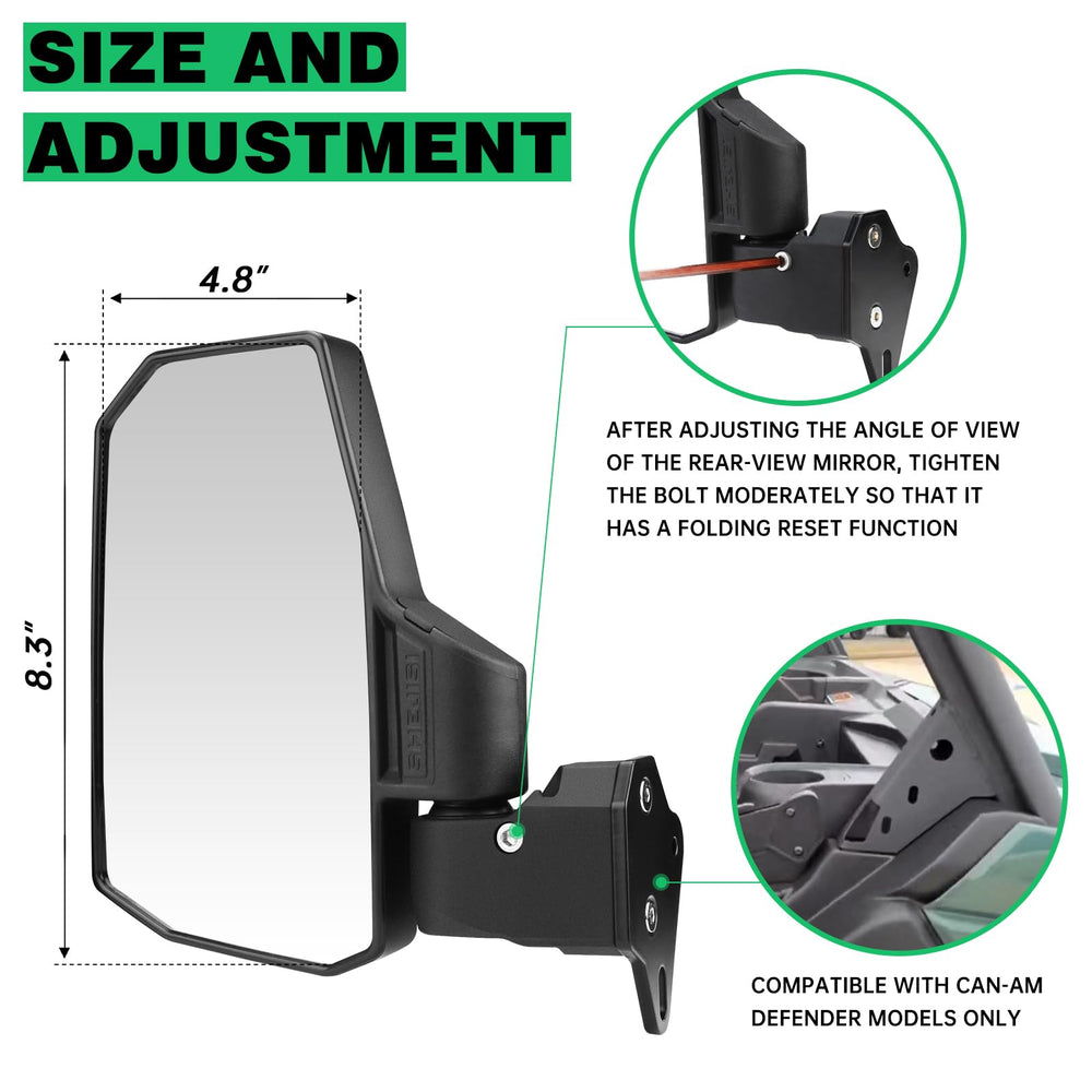 SHEJISI mirror mounted on half-door Defender improving rear visibility