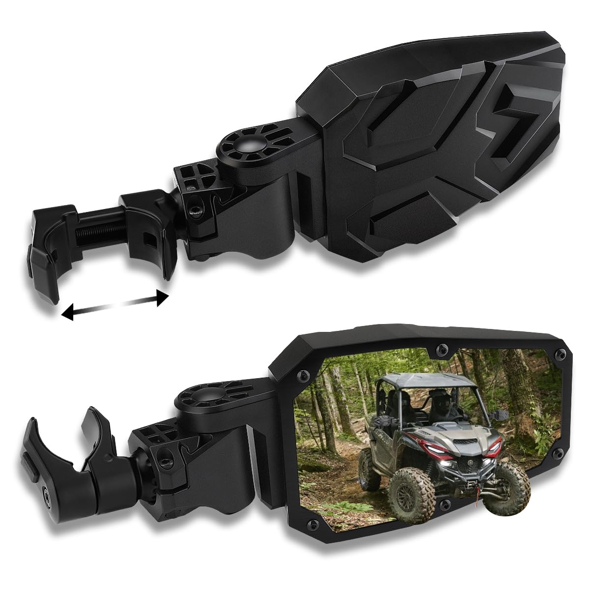 SHEJISI front view of mirror assembly showing durable construction for safer driving