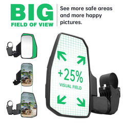 SHEJISI mirror mounted on Polaris RZR showing instant rear awareness on trail