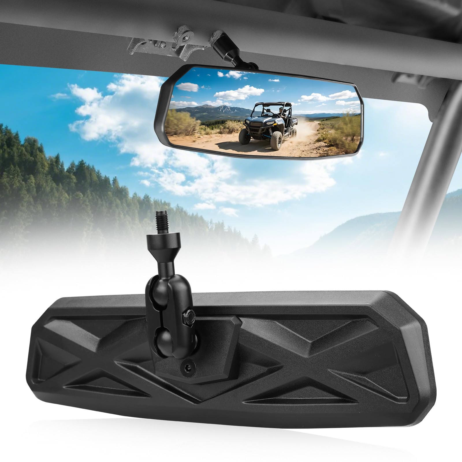 SHEJISI mirror held by hand showing compact size and easy install