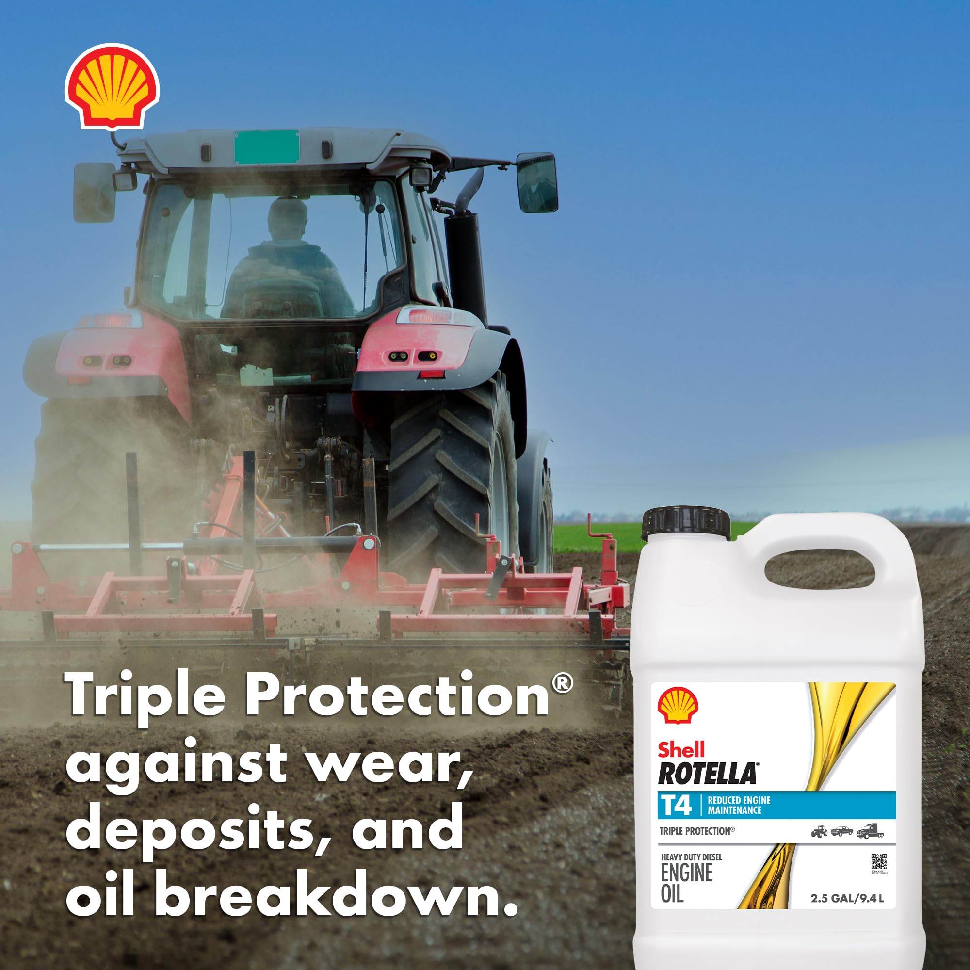 Shell Rotella T4 in truck engine bay showing real-world protection for heavy-duty engines