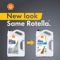 Shell Rotella T4 two-pack stacked for storage showing bulk supply convenience