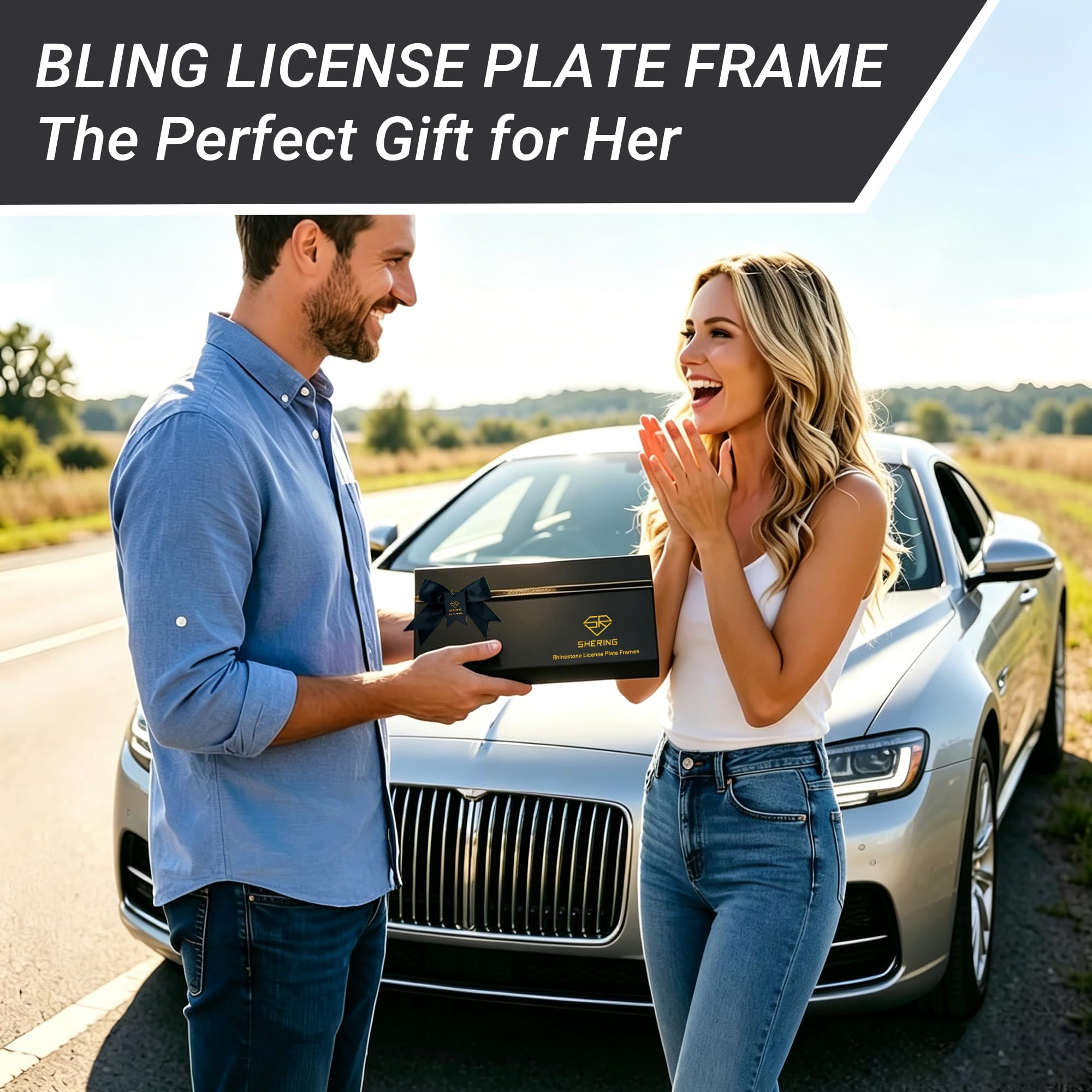 Shering lifestyle shot of woman opening car door showing fashion-forward personalization