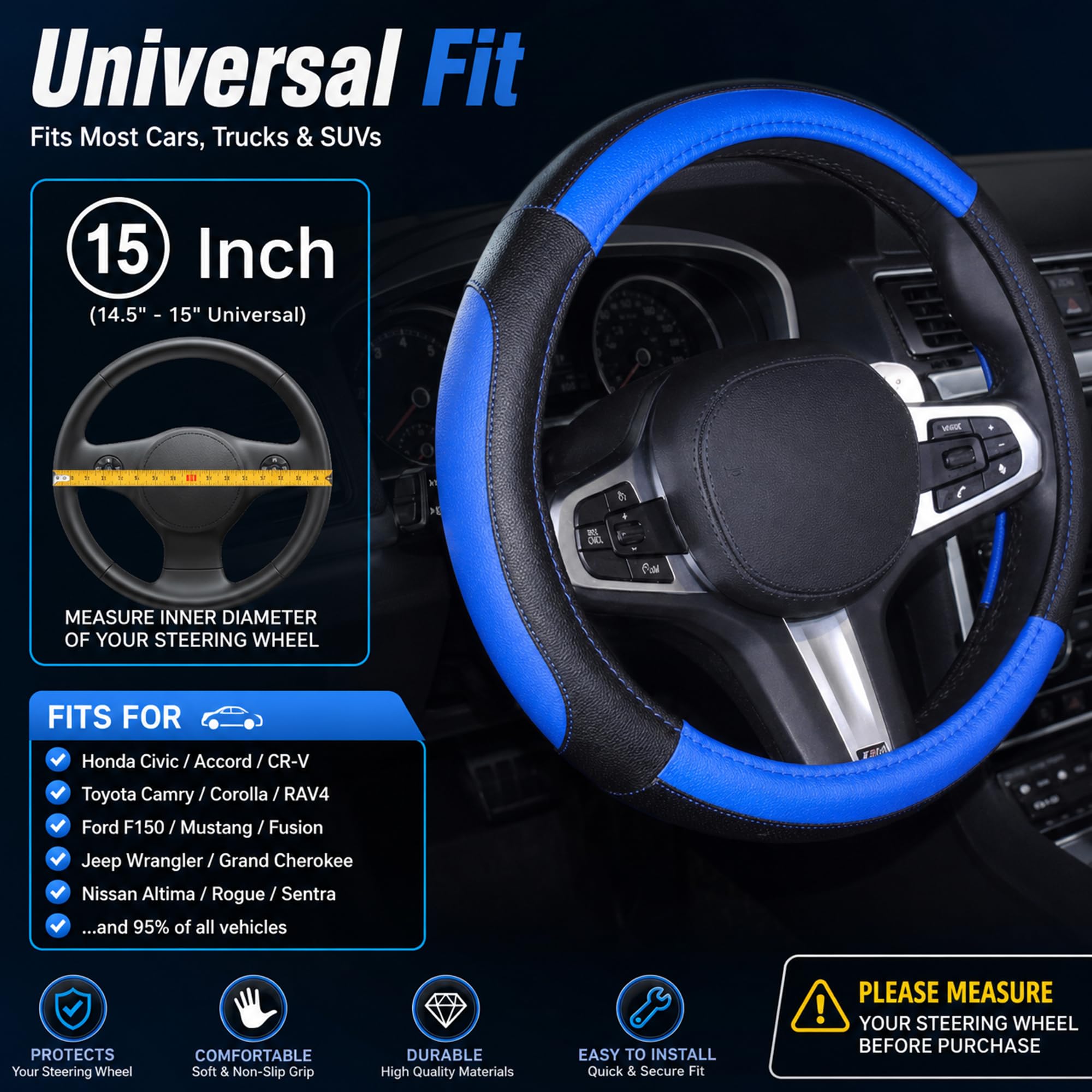 SHIAWASENA lifestyle dashboard shot, sporty black and blue interior accent