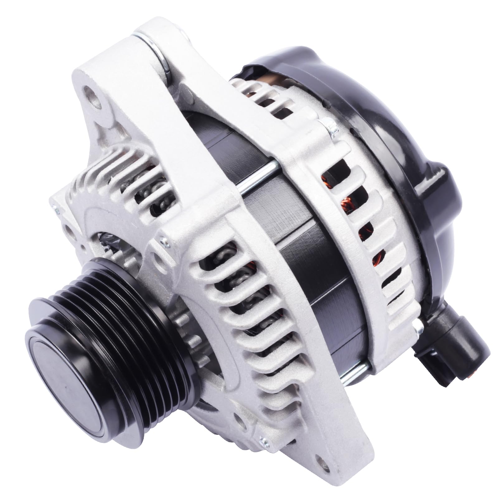 SHICHU alternator front view showing housing and cooling vents, ensures dependable cooling