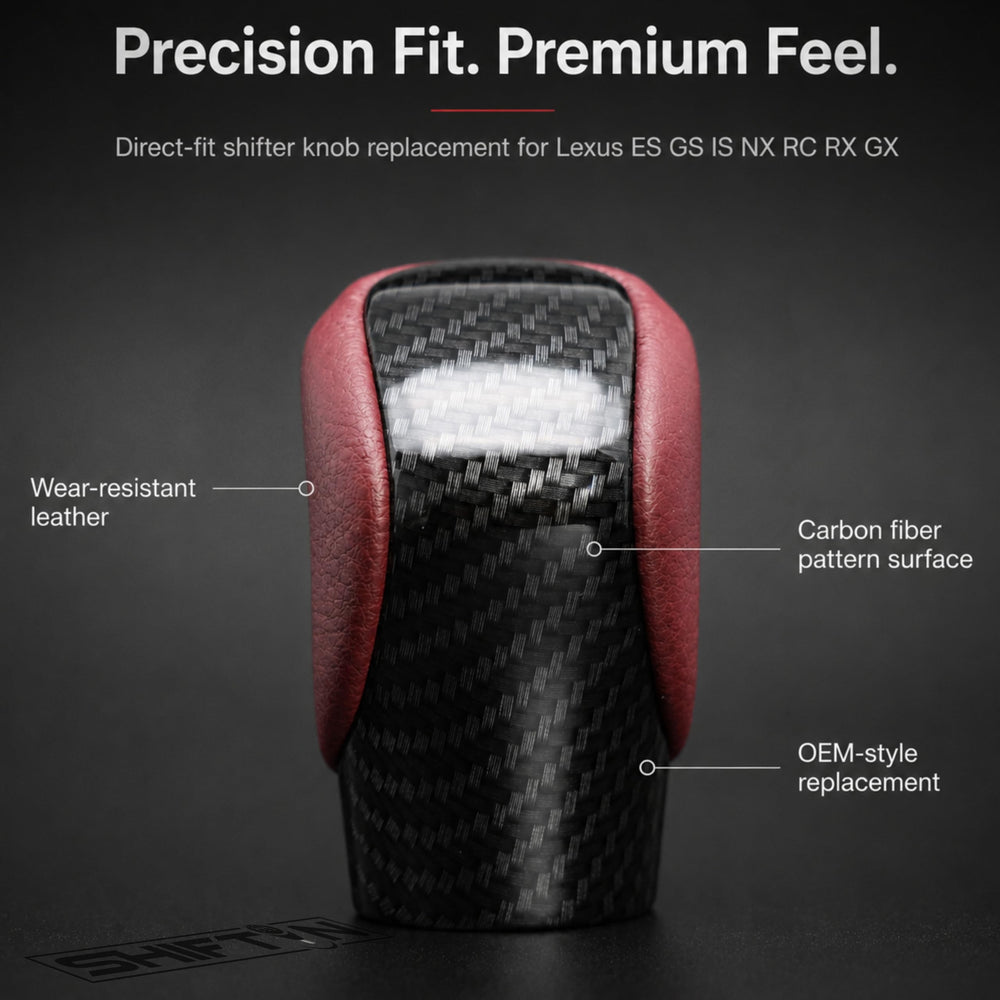 SHIFTIN close-up of carbon-fiber pattern delivering sporty texture and durability