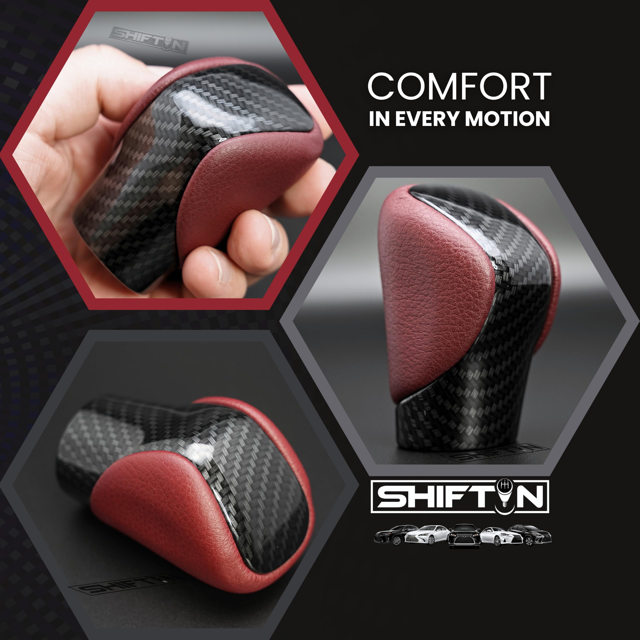 SHIFTIN lifestyle shot in sporty interior showcasing upgraded cabin appearance