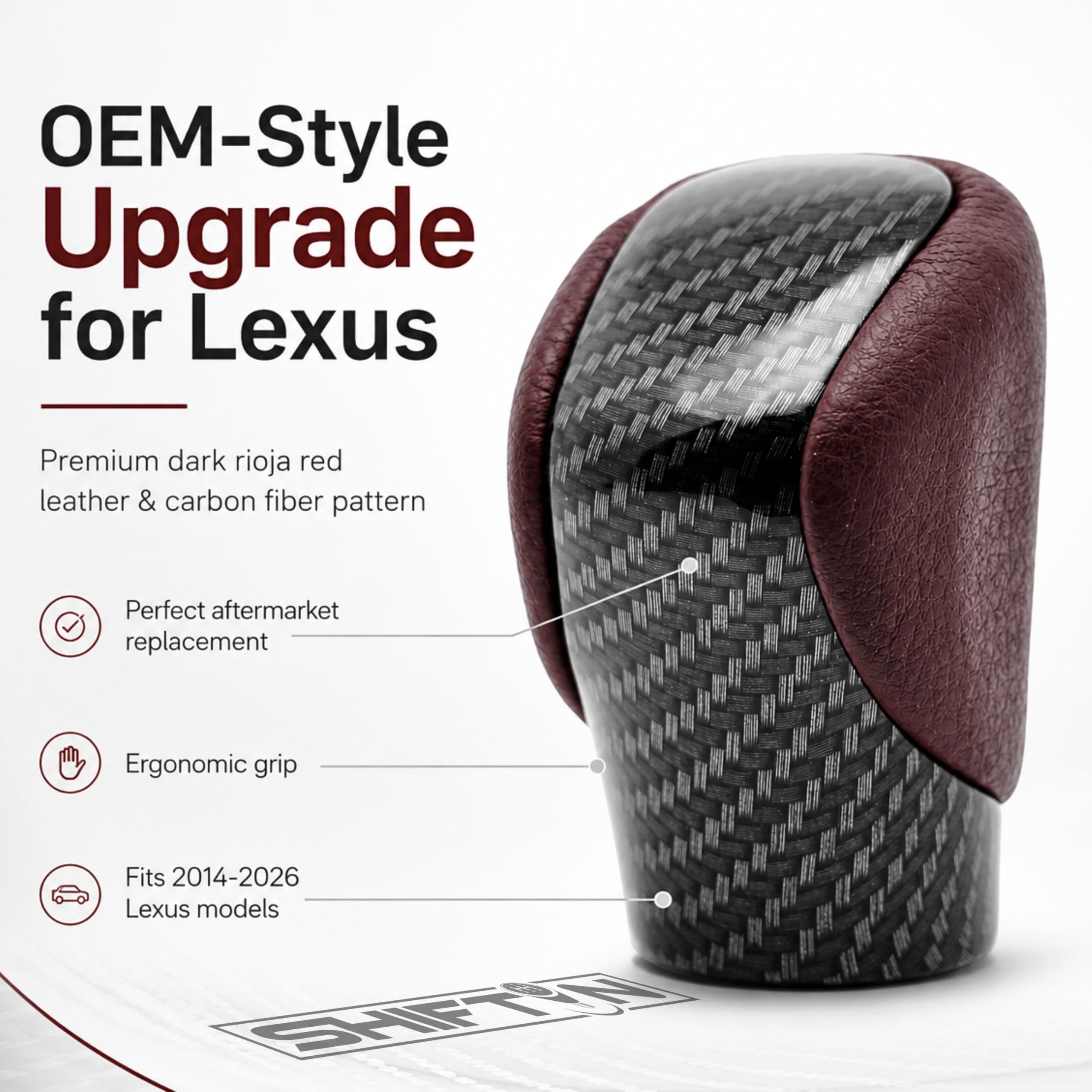 SHIFTIN side profile highlighting ergonomic shape for comfortable shifting
