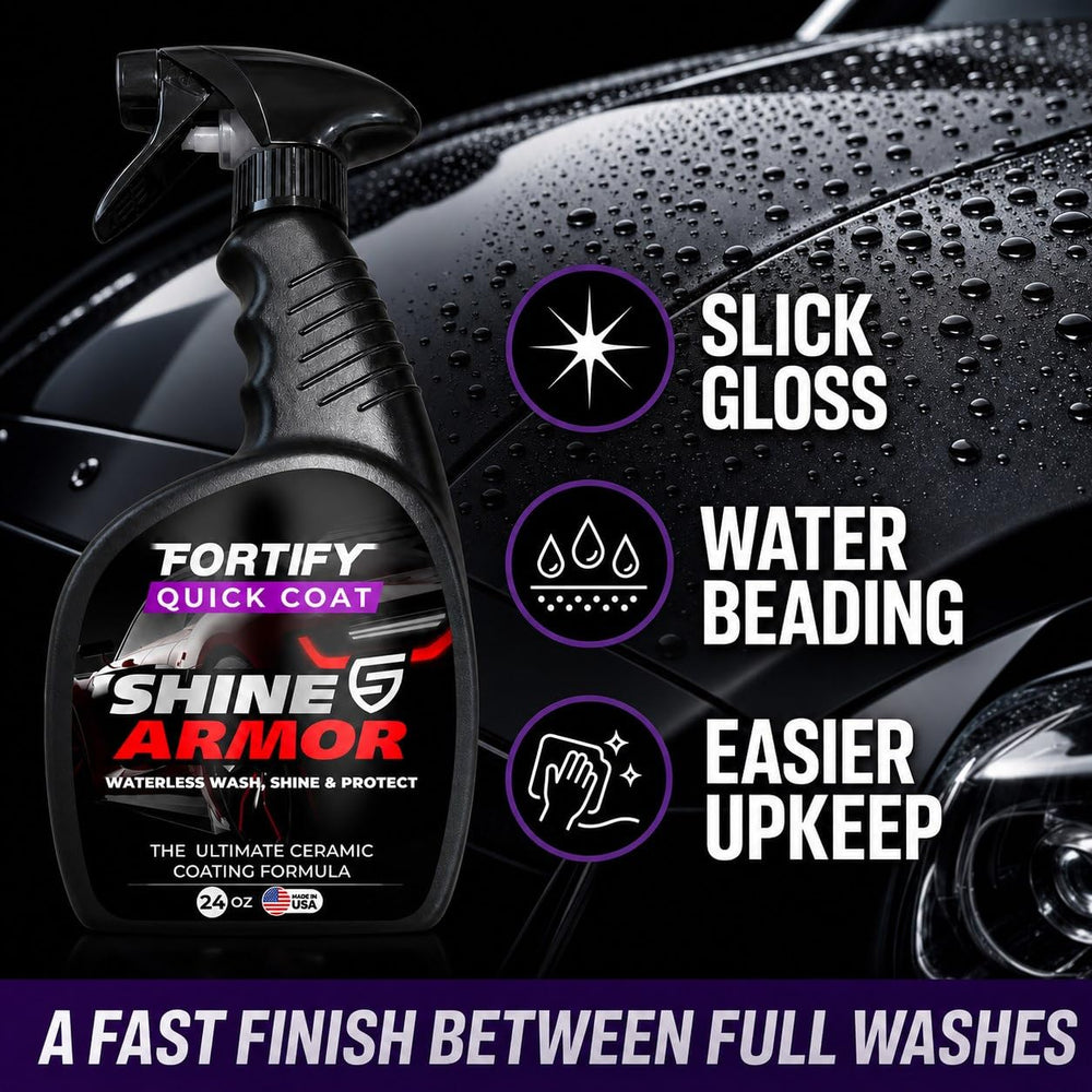 Treated glass and wheel area using SHINE ARMOR demonstrating streak-free clarity
