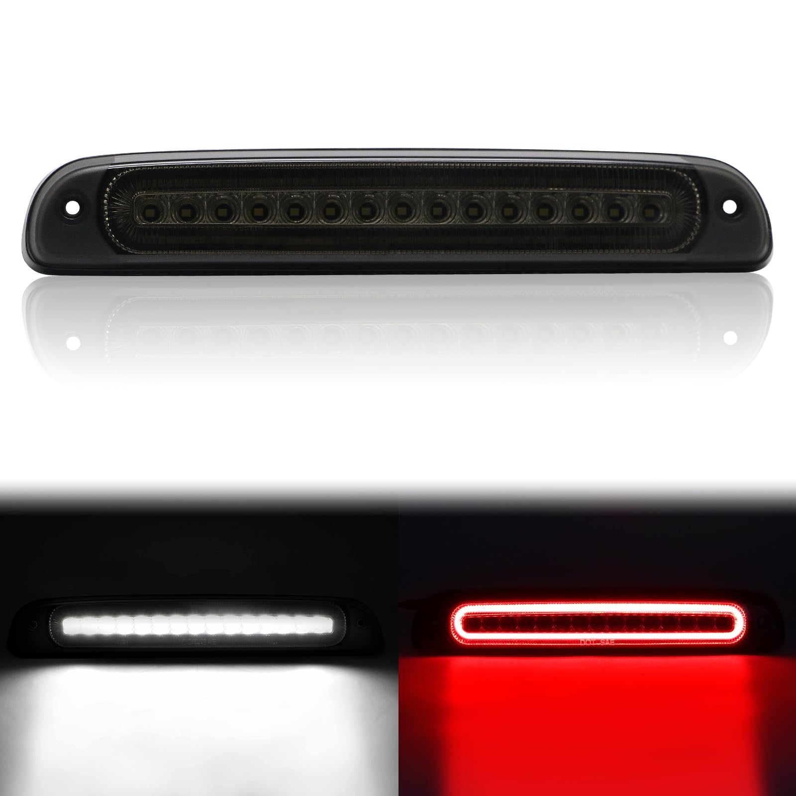 SHINEFIT front view of third brake light showing full-width brightness benefit