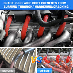 SHINEHOME installed on V8 near headers demonstrating heat protection benefit