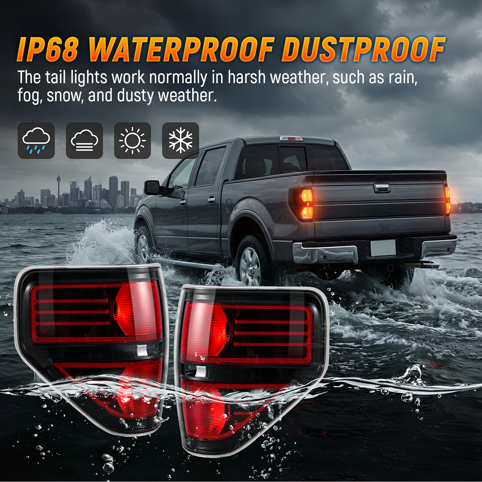 SHINEHOME boxed tail light pair with contents showing ready‑to‑install kit