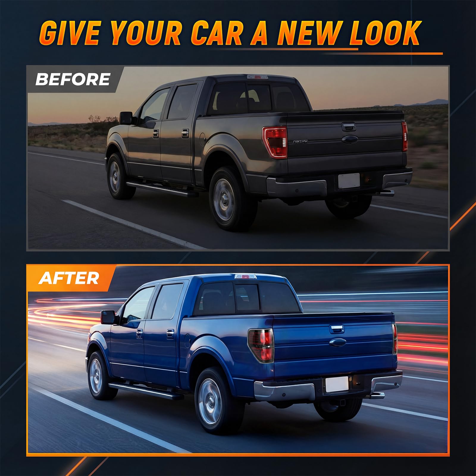 SHINEHOME tail light installed on Ford F150 illustrating restored appearance