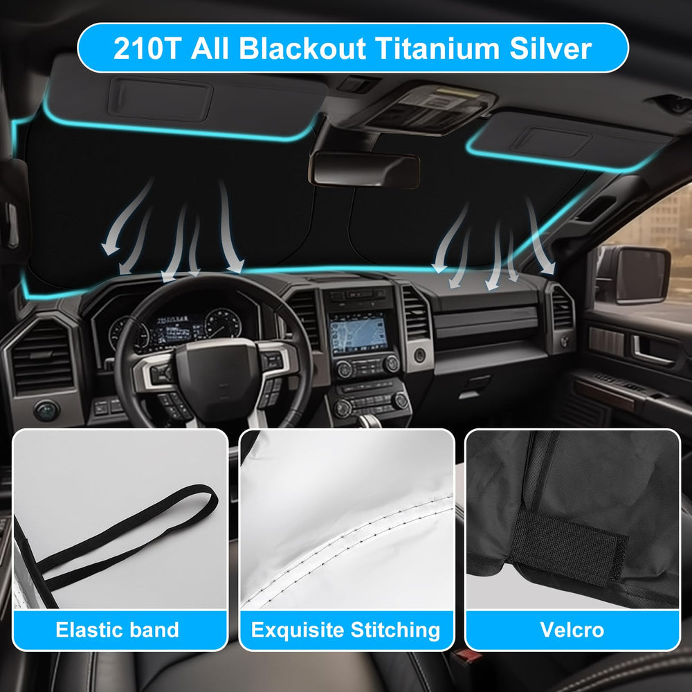 SHINEHOME size comparison next to steering wheel showing precise Ford F150 fit and scale