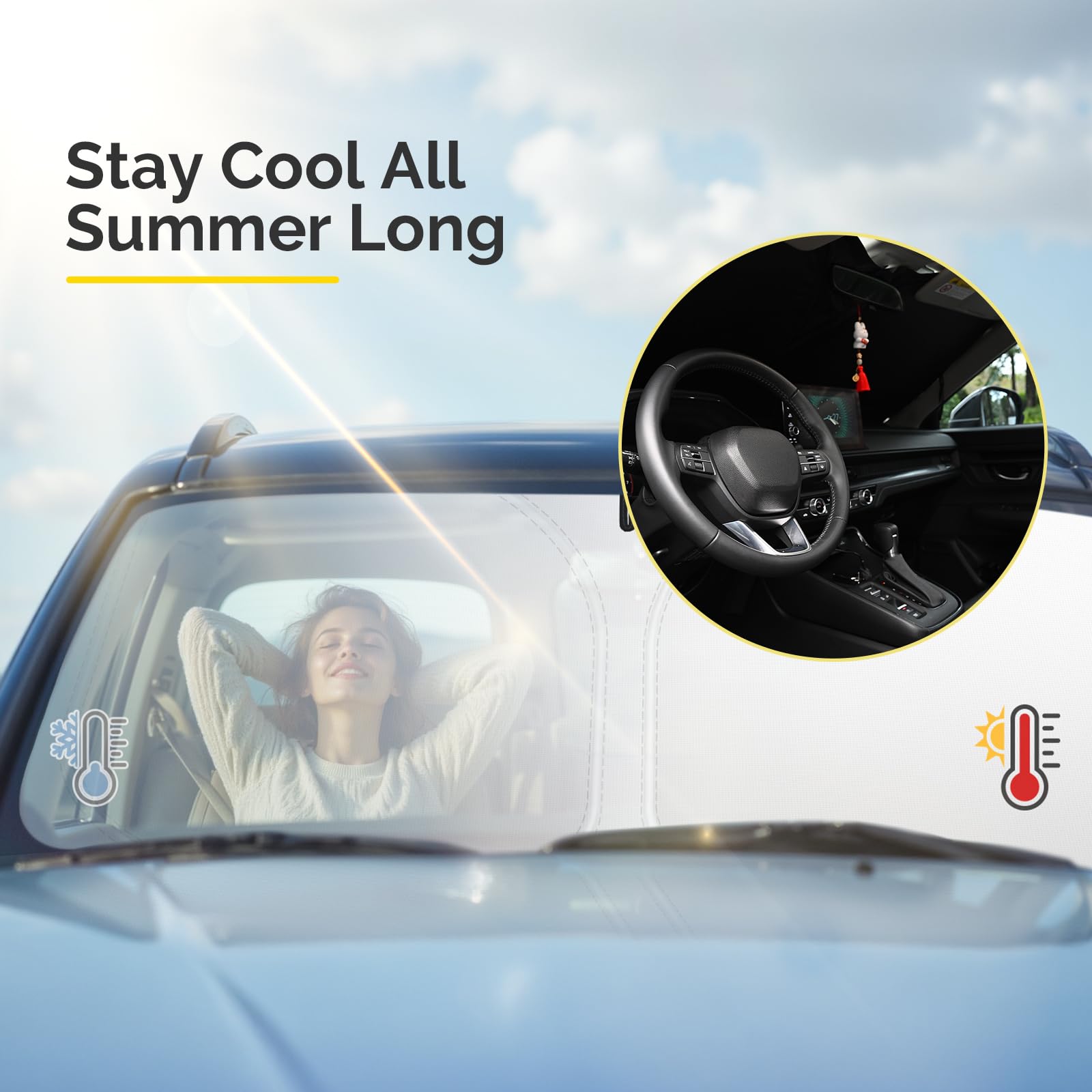 SHINEHOME installed inside Lexus RX350 interior for immediate cabin cooling