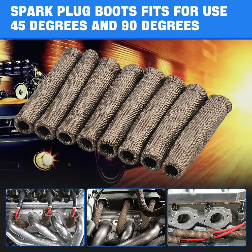 SHINEHOME sleeve on straight boot under hood protecting wires from radiant heat
