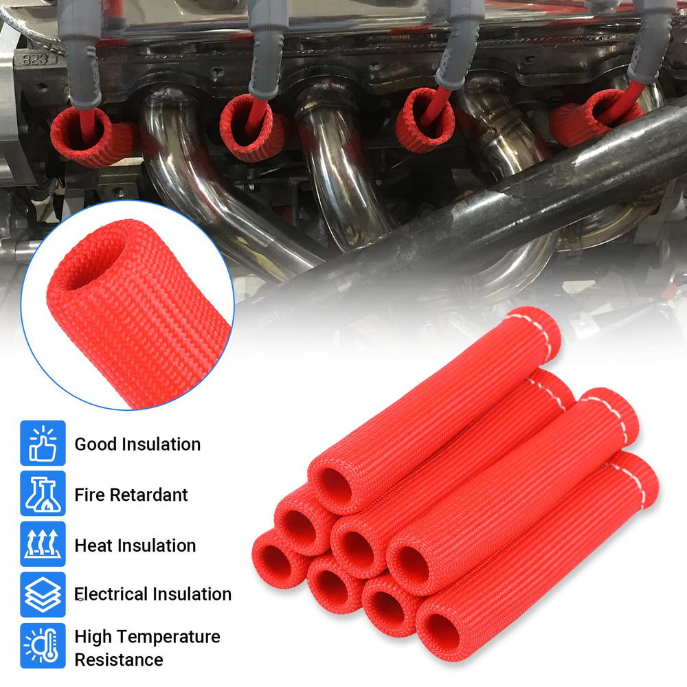 SHINEHOME eight red sleeves lined up conveying full-set coverage for an engine