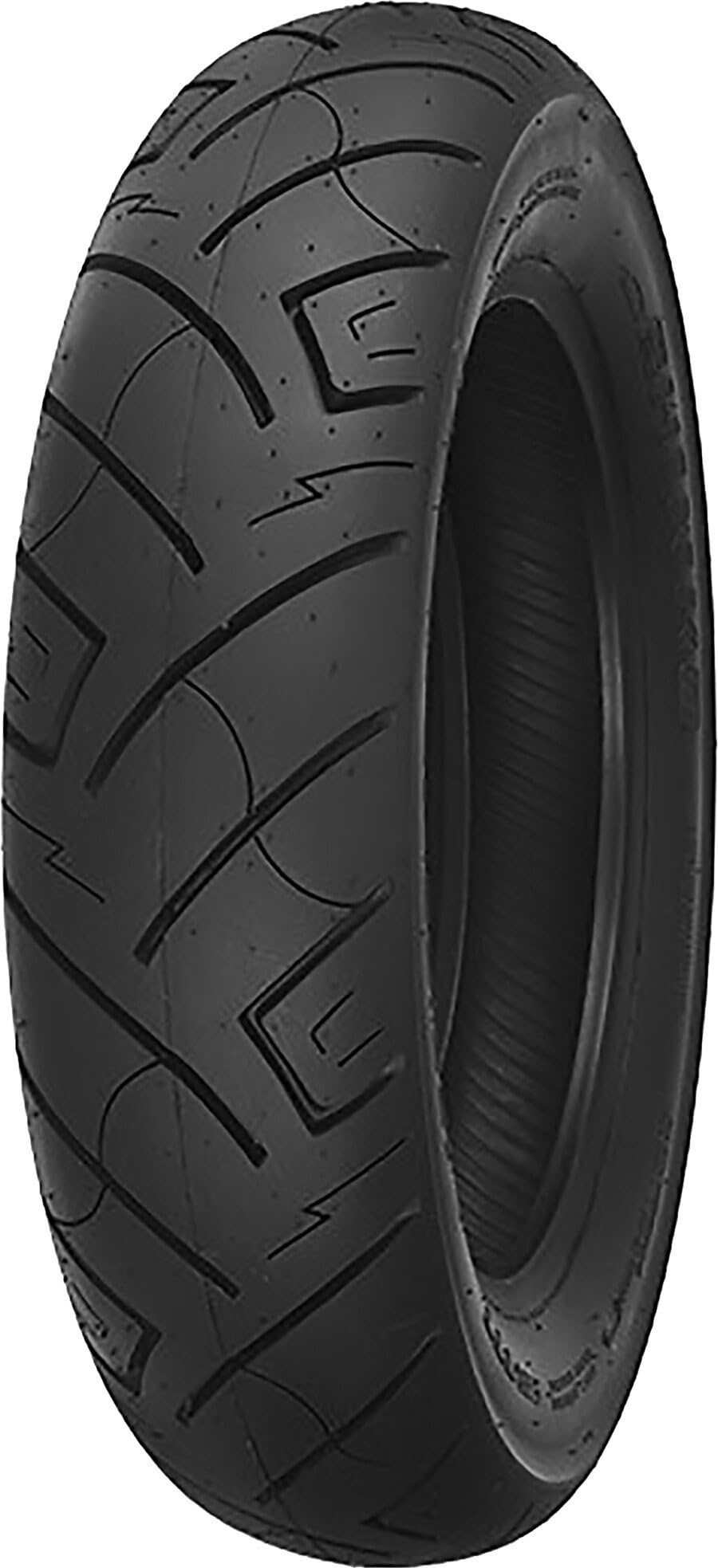 Shinko Motorcycle Tires SR777 HD front profile showing robust cruiser tread and design benefit