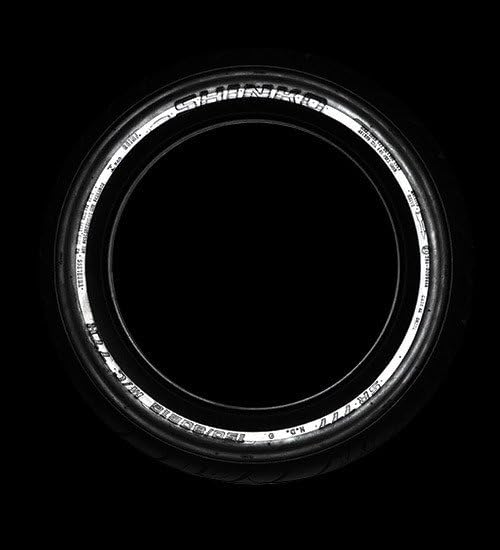 Shinko Motorcycle Tires SR777 reflective sidewall close-up improving nighttime visibility