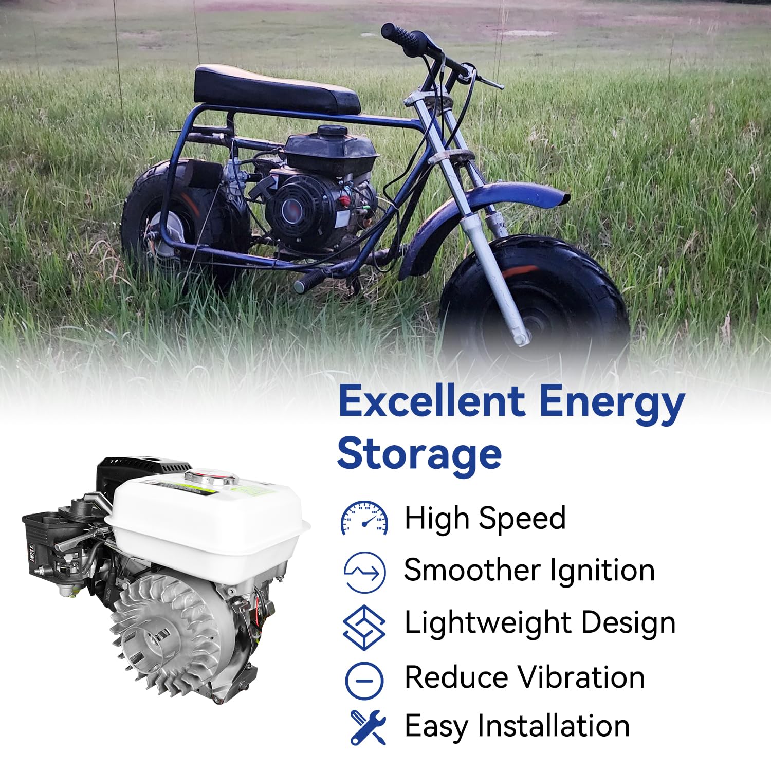 SHIQINHA flywheel side profile highlighting lightweight aluminum for faster revving benefit
