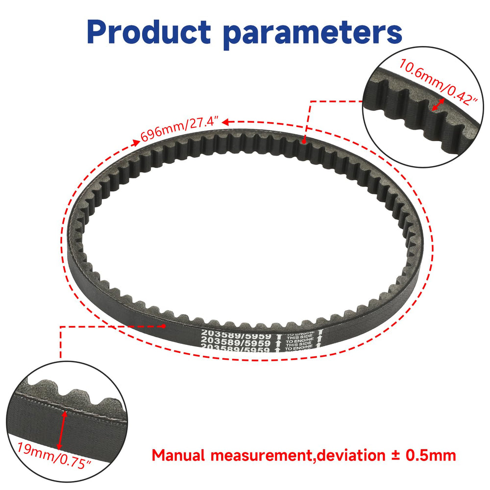 SHIQINHA belt next to ruler showing exact scale for correct pulley fitment