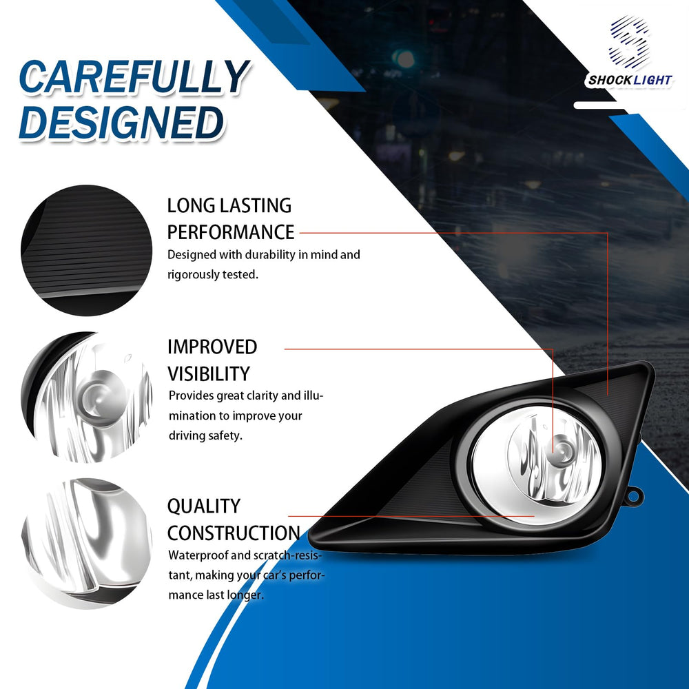 Shocklight driver side lamp close-up showing robust housing and long life