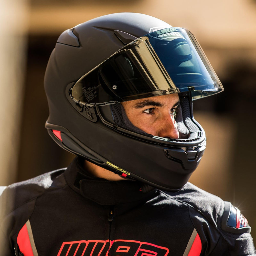 Shoei RF-1400 interior liner showing multi-density EPS and improved impact absorption
