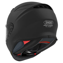Shoei RF-1400 shield close-up showing seal and clearer optics benefit